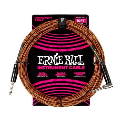 Ernie Ball 10 Feet Braided Instrument Cable Straight / Angled Pumpkin Pie Ernie Ball 10 Feet Braided Instrument Cable Straight / Angled Pumpkin Pie