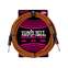 Ernie Ball 10 Feet Braided Instrument Cable Straight / Straight Pumpkin Pie Front View