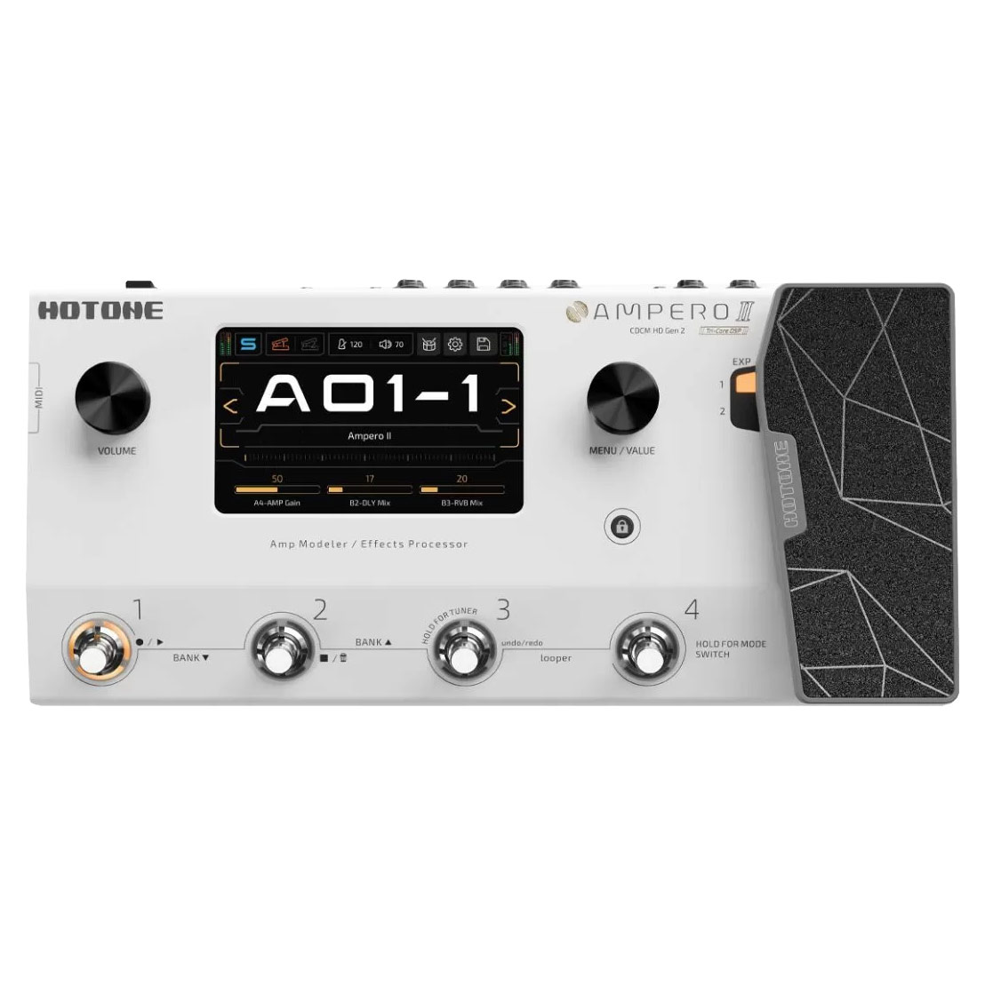 Hotone AMPERO II Guitar Amp Modeller and Multi Effects Processor Pedal