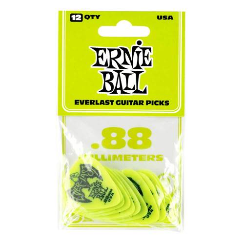 Ernie Ball Everlast Green 0.88mm 12 Pack Plectrums Ernie Ball Everlast Green 0.88mm 12 Pack Plectrums