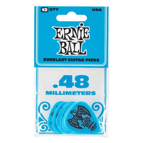 Ernie Ball Everlast Blue 0.48mm 12 Pack Plectrums Ernie Ball Everlast Blue 0.48mm 12 Pack Plectrums