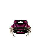 Ernie Ball 3 Inch Flat Ribbon Patch Cable Black 3-Pack