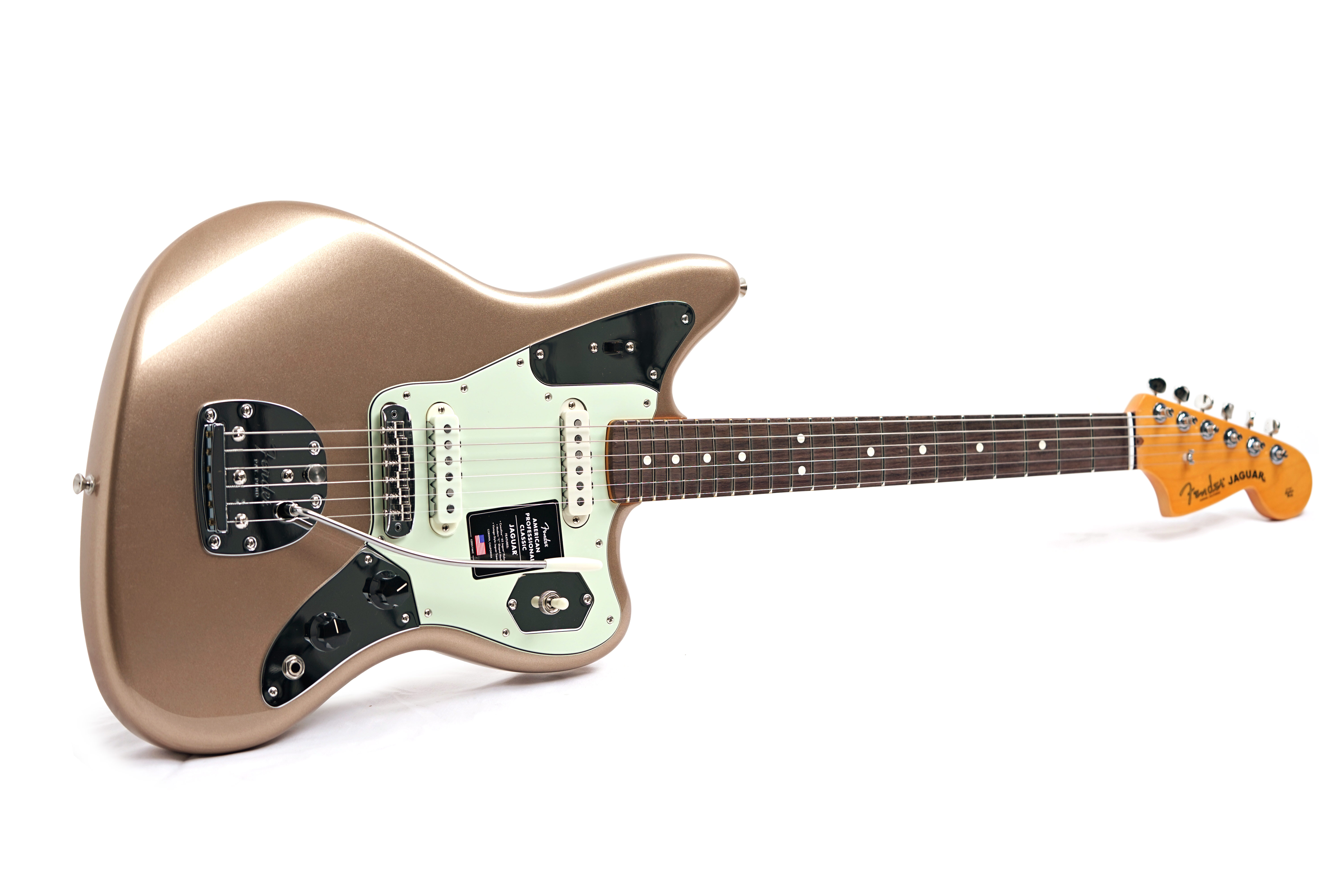 Fender American Professional Classic Jaguar Faded Firemist Gold Rosewood Fingerboard #US25096909