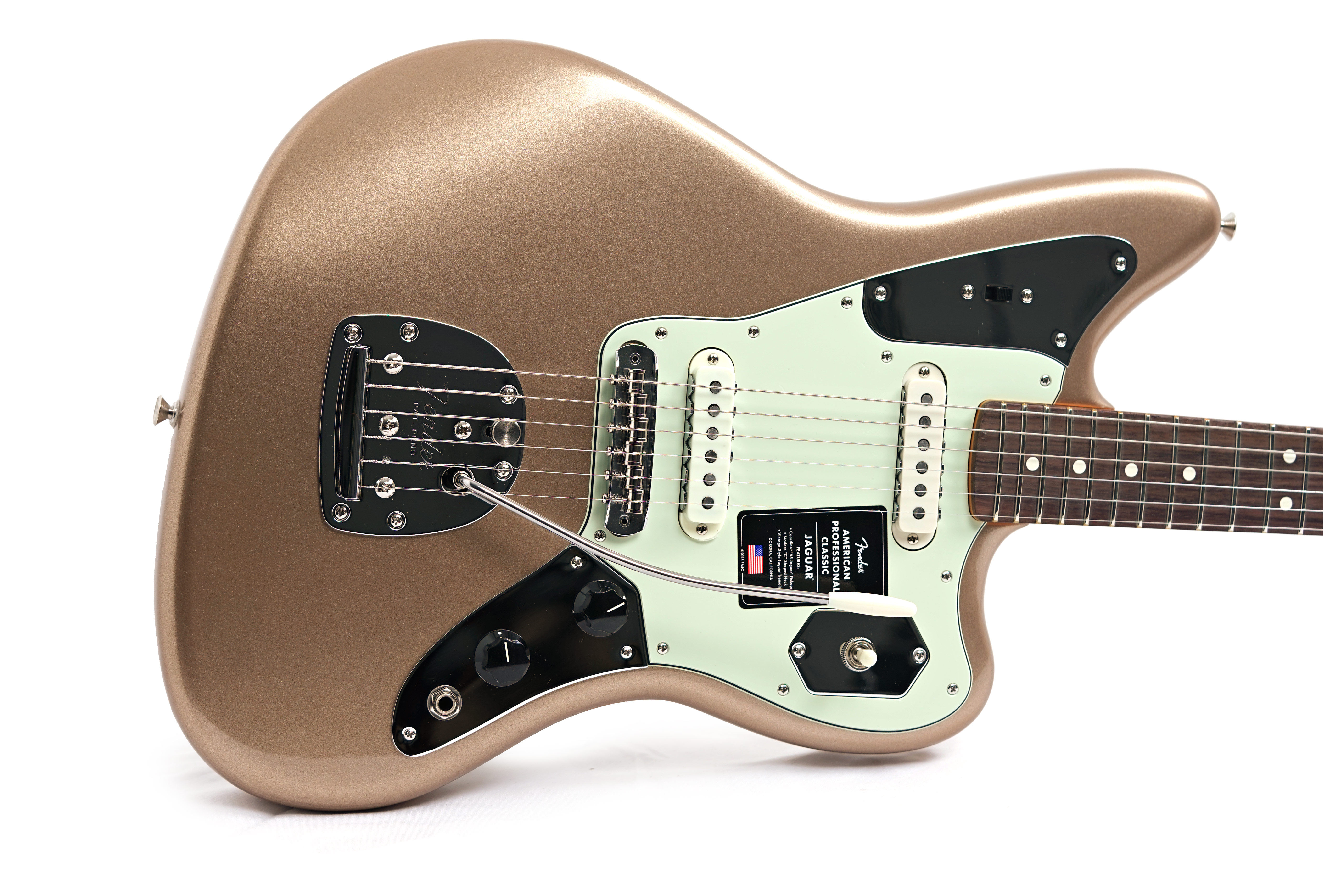 Fender American Professional Classic Jaguar Faded Firemist Gold Rosewood Fingerboard #US25096909