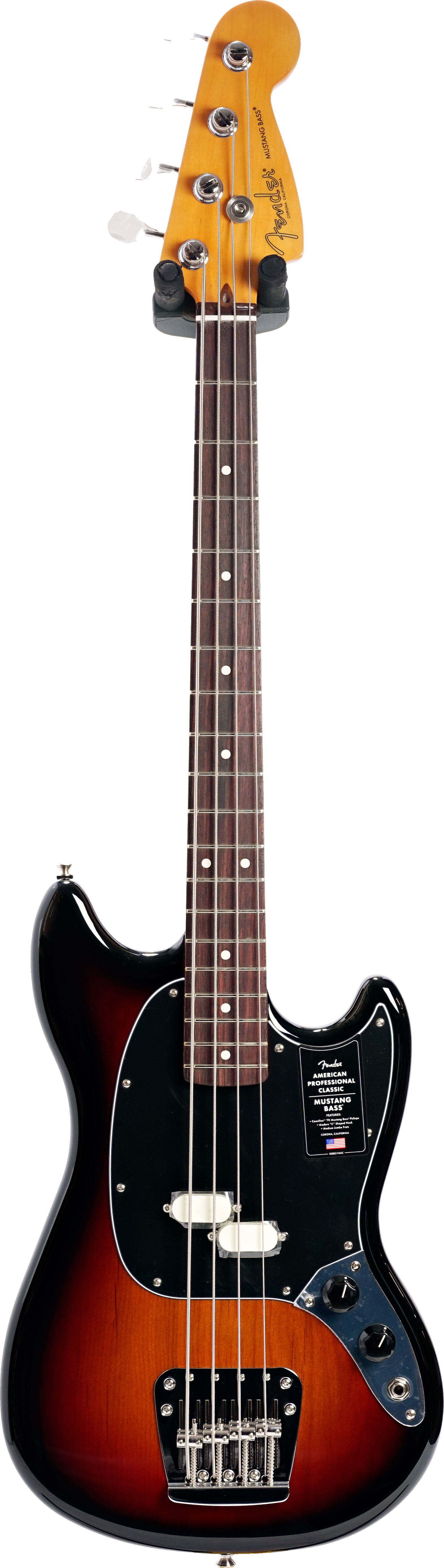 Fender American Professional Classic Mustang Short Scale Bass 3-Colour Sunburst Rosewood Fingerboard #US25089987