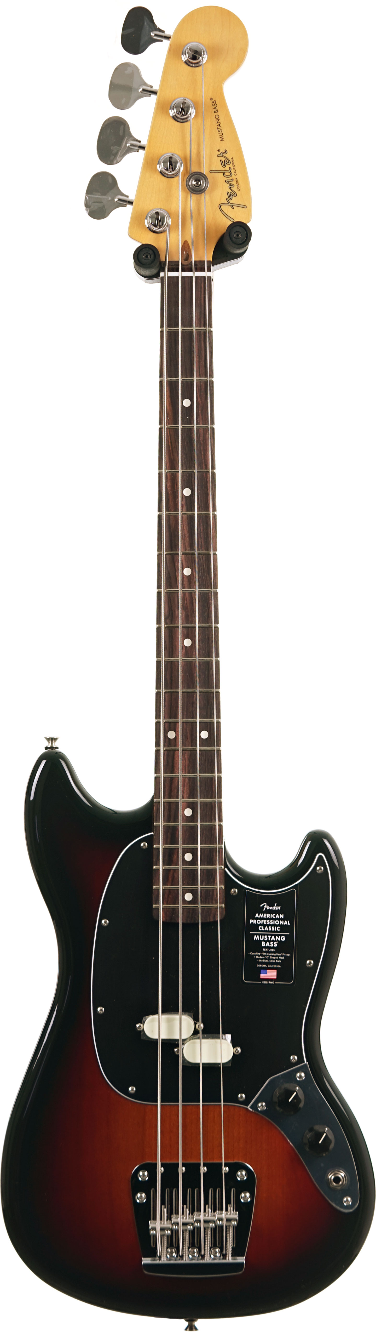 Fender American Professional Classic Mustang Short Scale Bass 3-Colour Sunburst Rosewood Fingerboard #US25094889