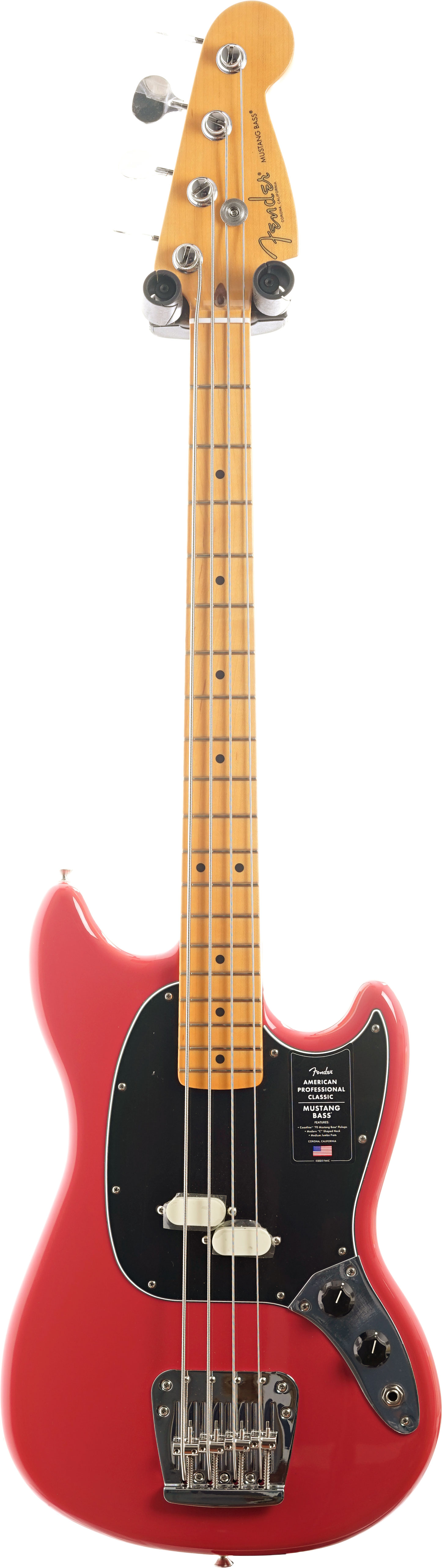 Fender American Professional Classic Mustang Short Scale Bass Faded Dakota Red Maple Fingerboard #US25070115