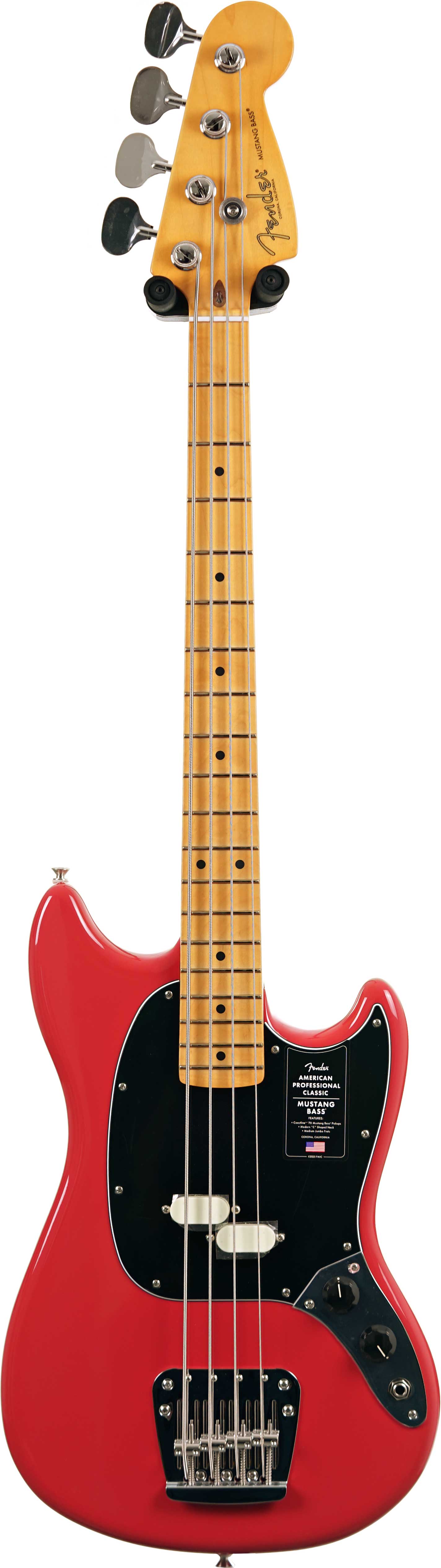 Fender American Professional Classic Mustang Short Scale Bass Faded Dakota Red Maple Fingerboard #US25099406