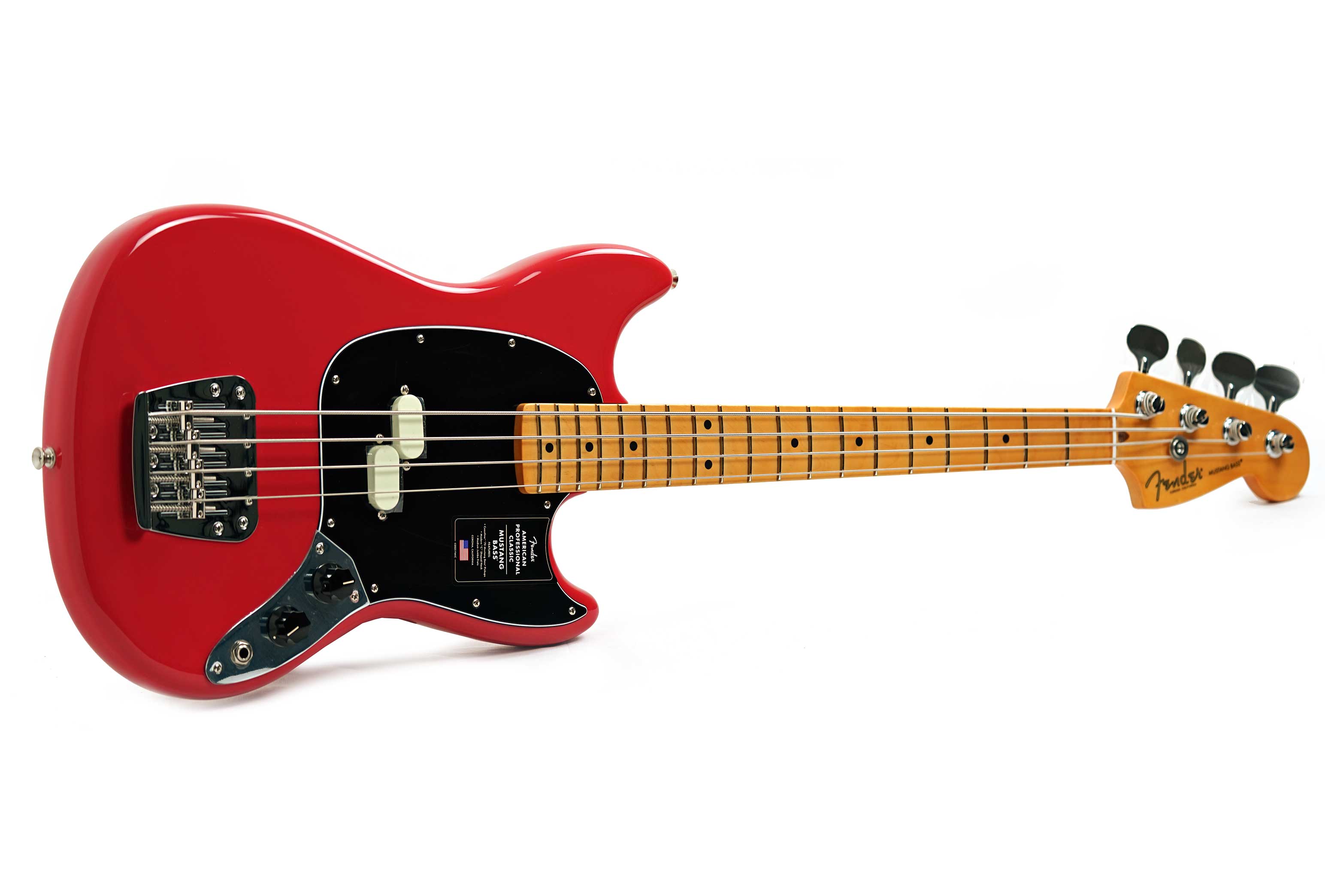 Fender American Professional Classic Mustang Short Scale Bass Faded Dakota Red Maple Fingerboard #US25099406
