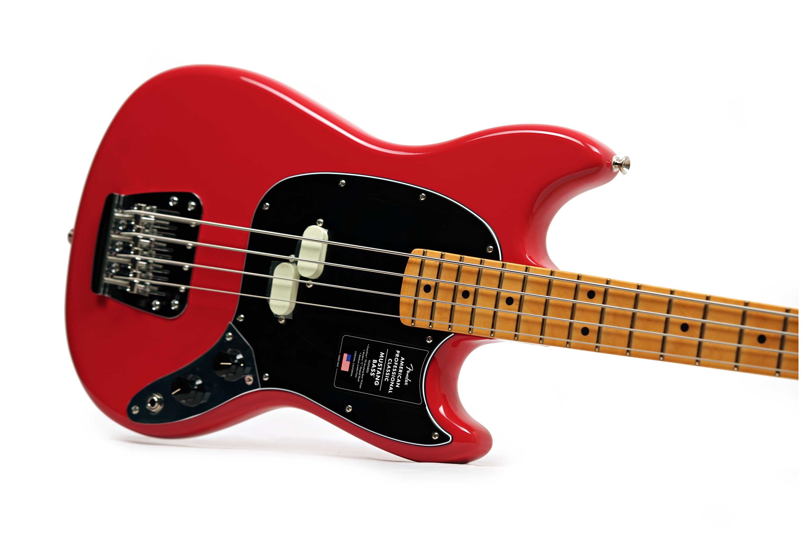 Fender American Professional Classic Mustang Short Scale Bass Faded Dakota Red Maple Fingerboard #US25099406