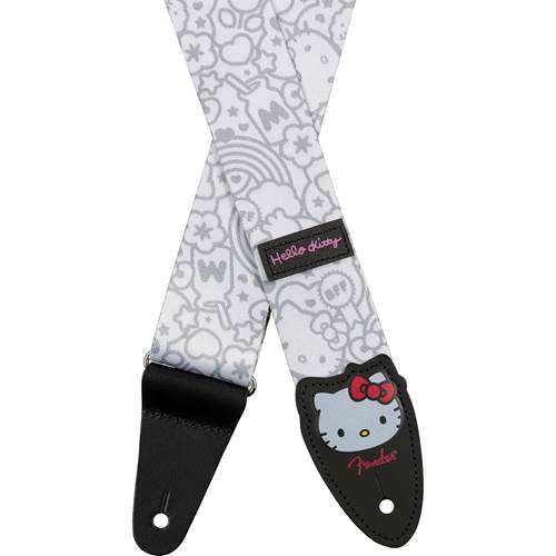 Fender Hello Kitty White Poly Strap 2 Inch Width Fender Hello Kitty White Poly Strap 2 Inch Width