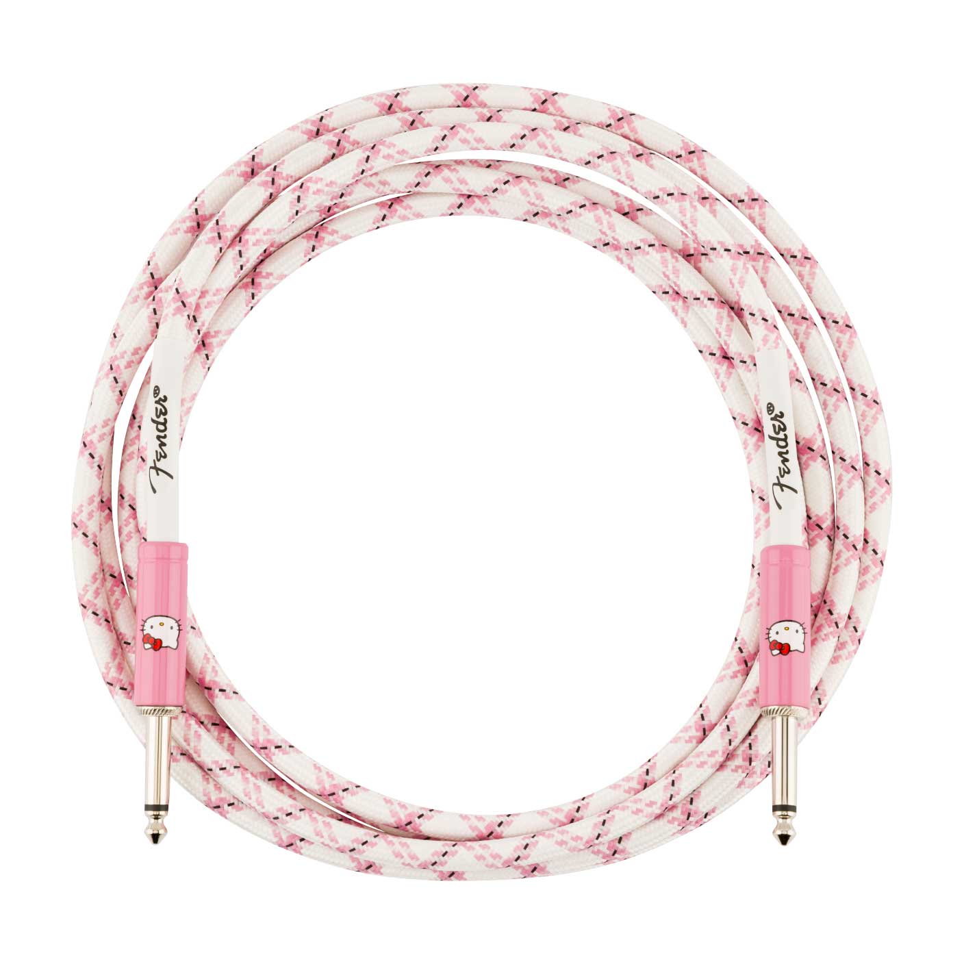 Fender Hello Kitty White/Pink Woven Cable 10 Feet