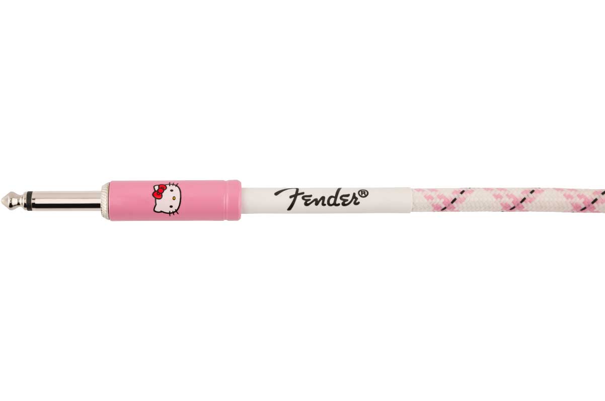 Fender Hello Kitty White/Pink Woven Cable 10 Feet