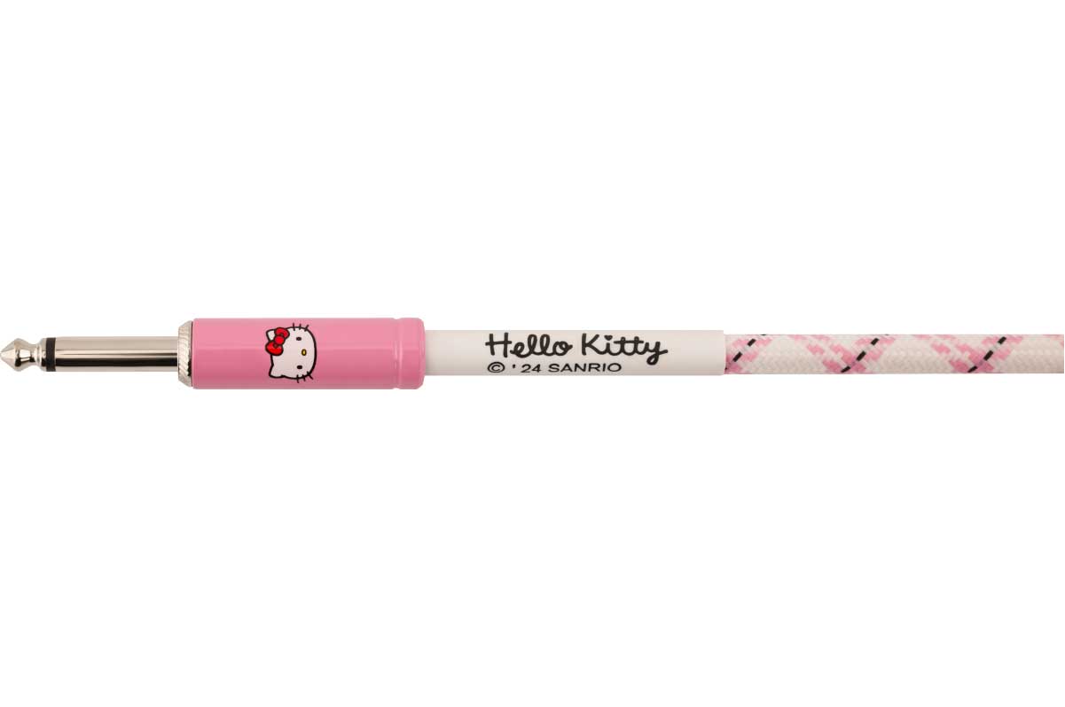 Fender Hello Kitty White/Pink Woven Cable 10 Feet