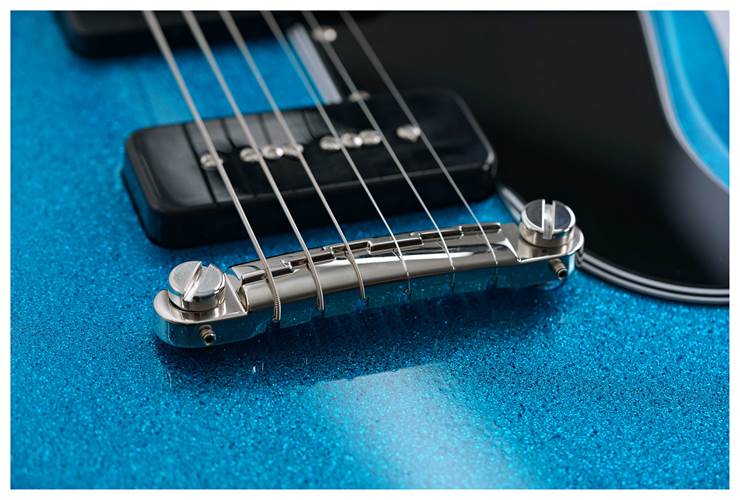 Gibson Custom Shop 63 SG Special Blue Gold Sparkle Lightning Bar Gloss #501463 Gibson Custom Shop 63 SG Special Blue Gold Sparkle Lightning Bar Gloss #501463