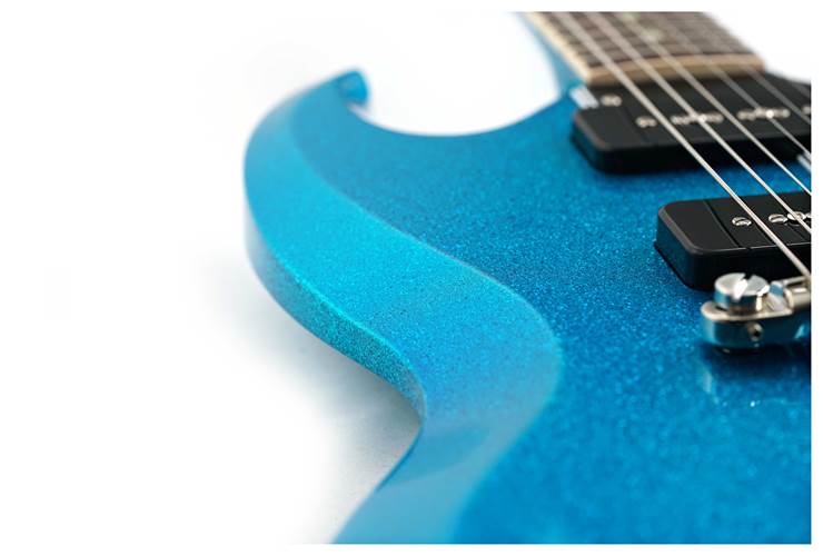 Gibson Custom Shop 63 SG Special Blue Gold Sparkle Lightning Bar Gloss #501463 Gibson Custom Shop 63 SG Special Blue Gold Sparkle Lightning Bar Gloss #501463