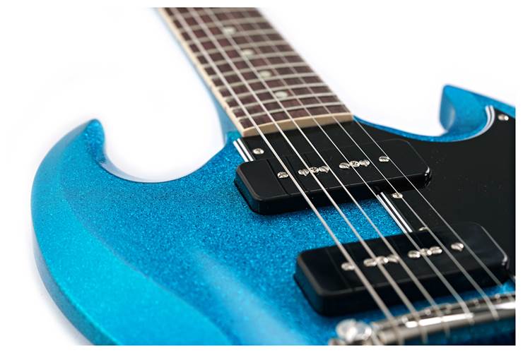 Gibson Custom Shop 63 SG Special Blue Gold Sparkle Lightning Bar Gloss #501463 Gibson Custom Shop 63 SG Special Blue Gold Sparkle Lightning Bar Gloss #501463
