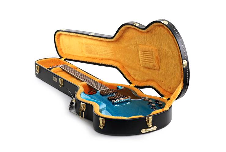 Gibson Custom Shop 63 SG Special Blue Gold Sparkle Lightning Bar Gloss #501463 Gibson Custom Shop 63 SG Special Blue Gold Sparkle Lightning Bar Gloss #501463