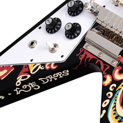 Epiphone Inspired by Gibson Custom Jimi Hendrix Love Drops Flying V Left Handed Epiphone Inspired by Gibson Custom Jimi Hendrix Love Drops Flying V Left Handed