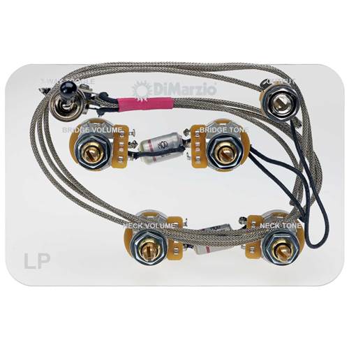 DiMarzio Les Paul Wiring Harness with Straight Toggle Switch and 500k Long Shaft Pots DiMarzio Les Paul Wiring Harness with Straight Toggle Switch and 500k Long Shaft Pots