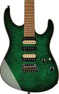 Suhr Modern Hand Picked Waterfall Burl Maple Trans Green Burst