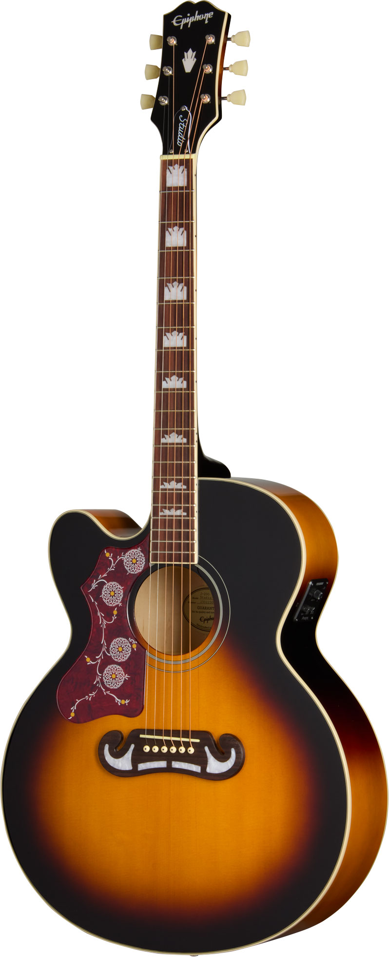 Epiphone J-200 Studio EC Left Handed Vintage Sunburst