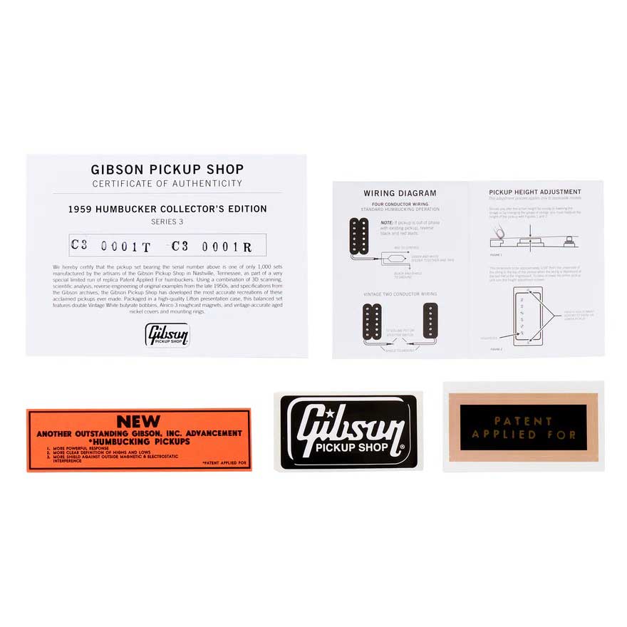 Gibson 1959 Humbucker Collectors Series 3 Double Vintage White Aged Nickel Covers