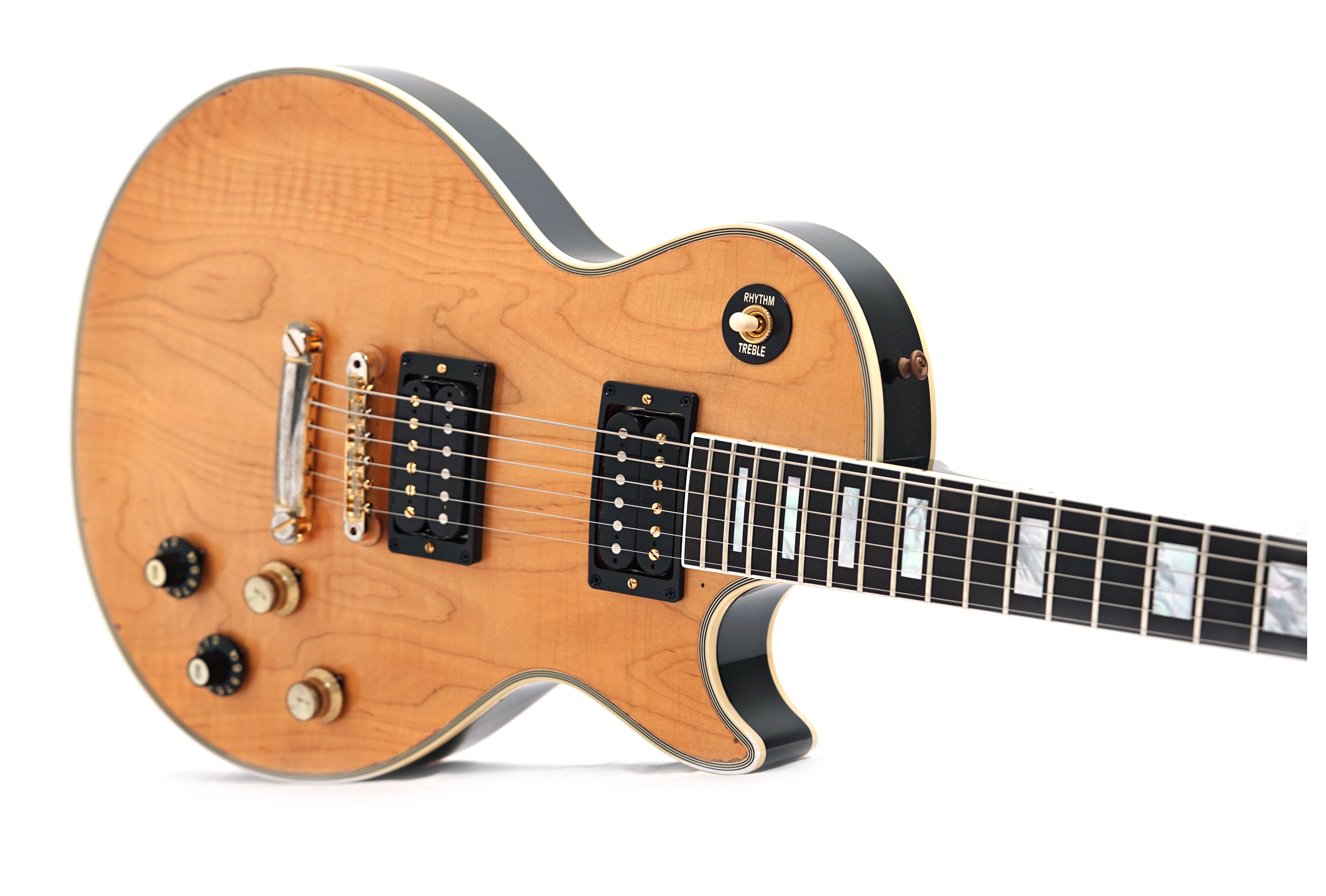 Gibson Custom Shop Mick Ronson 1968 Les Paul Custom Murphy Lab Aged Ebony Antique Natural #ME078
