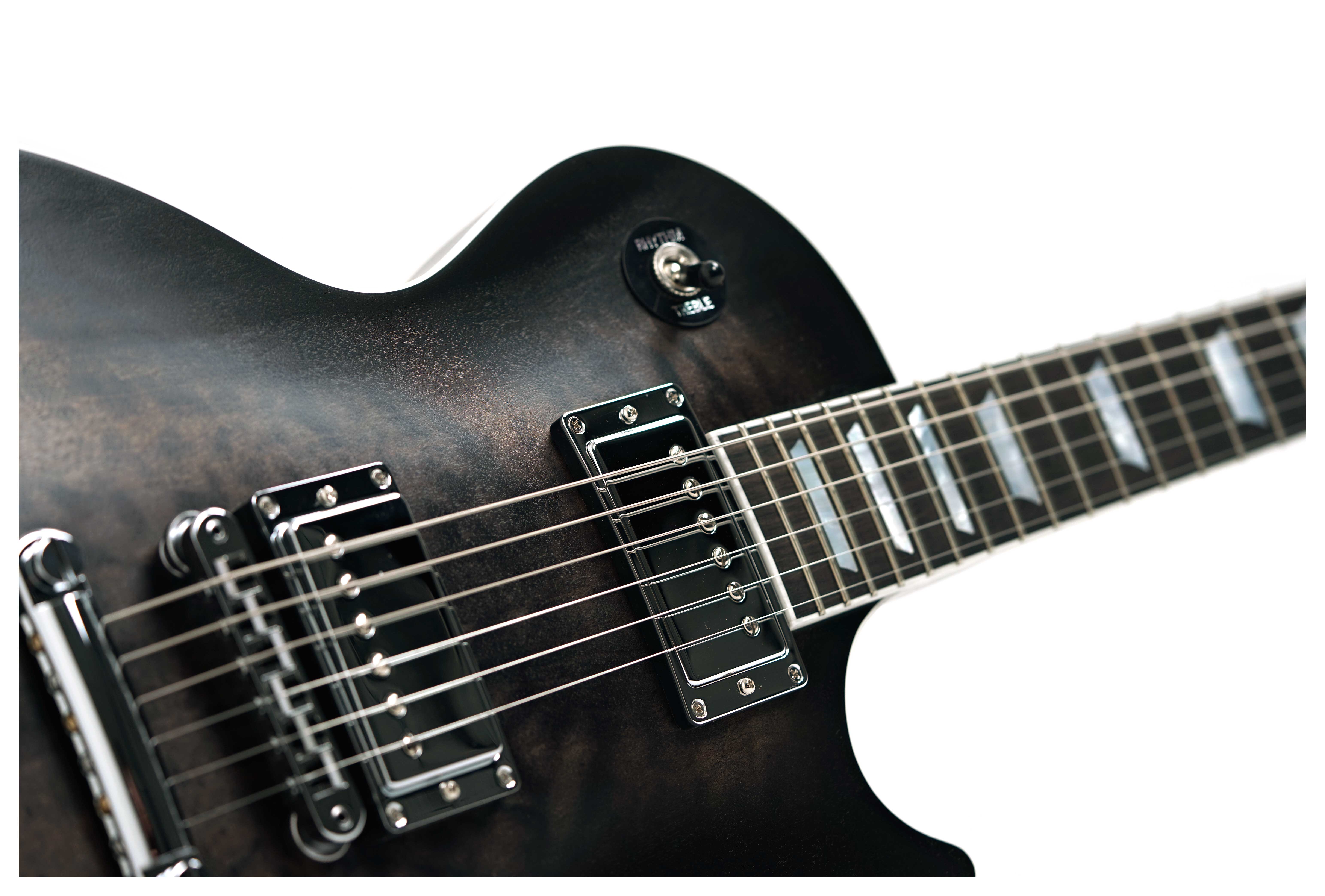 Gibson Mark Morton Les Paul Modern Quilt Translucent Ebony Burst Satin #226850026