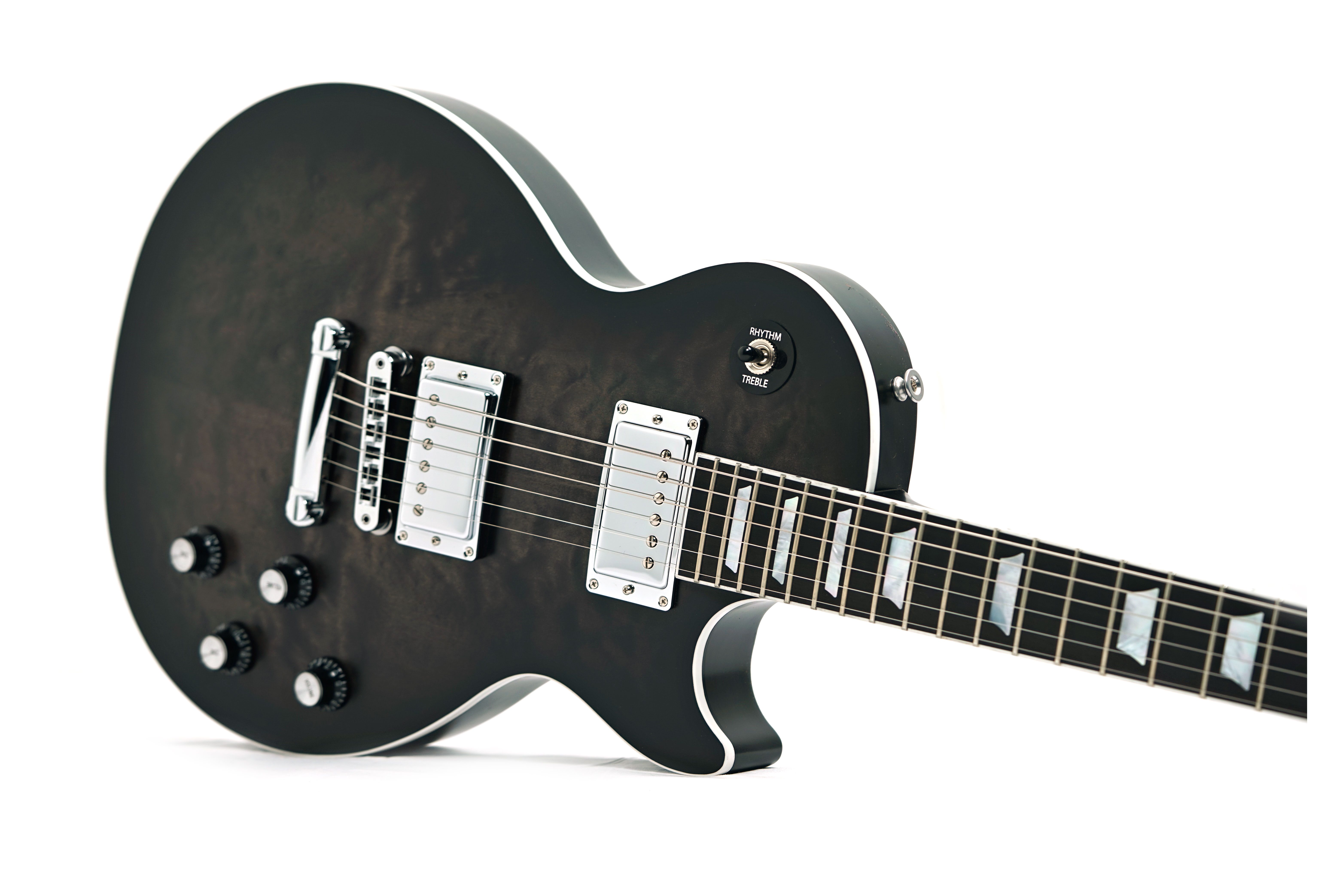 Gibson Mark Morton Les Paul Modern Quilt Translucent Ebony Burst Satin #226850112