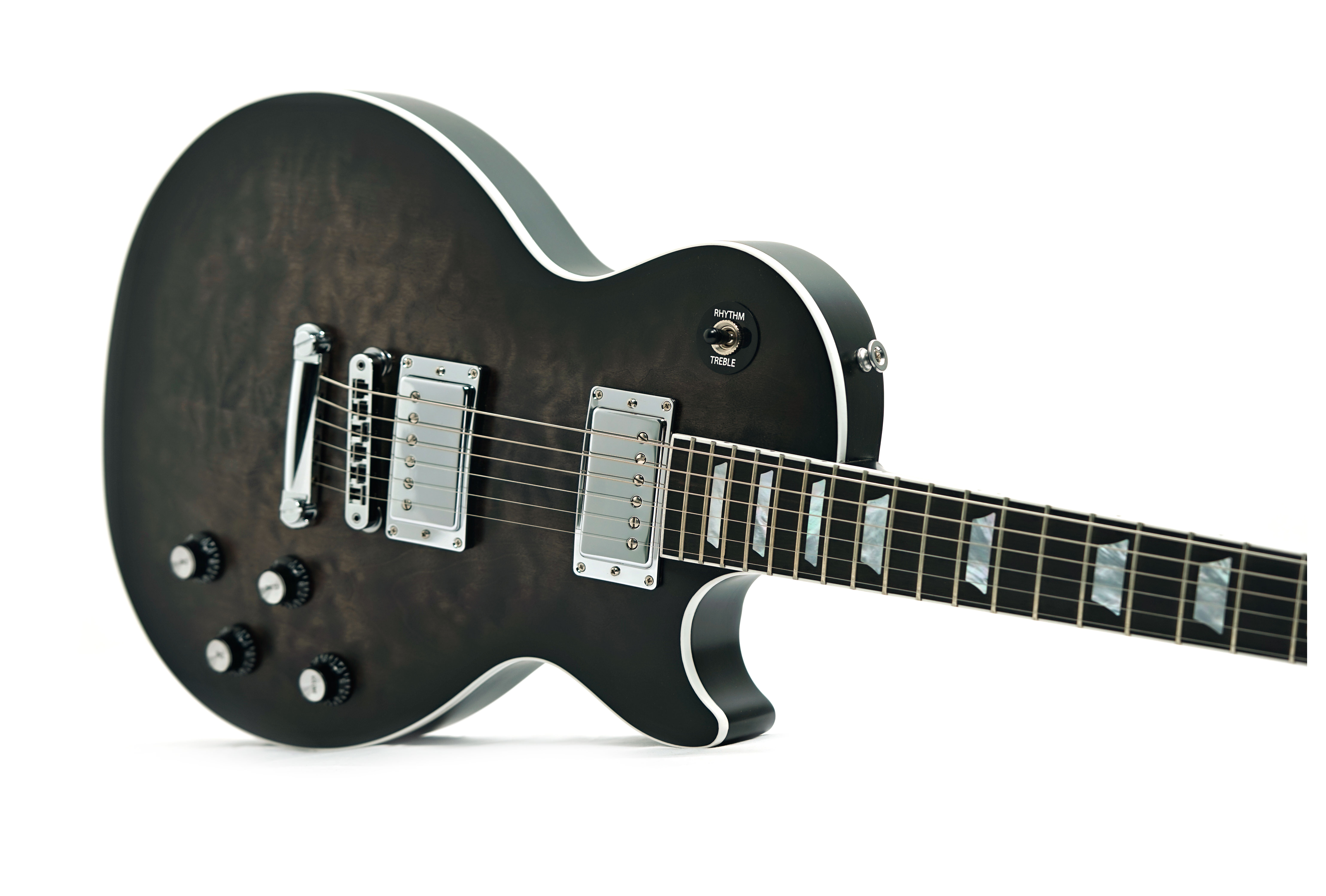 Gibson Mark Morton Les Paul Modern Quilt Translucent Ebony Burst Satin #225550083