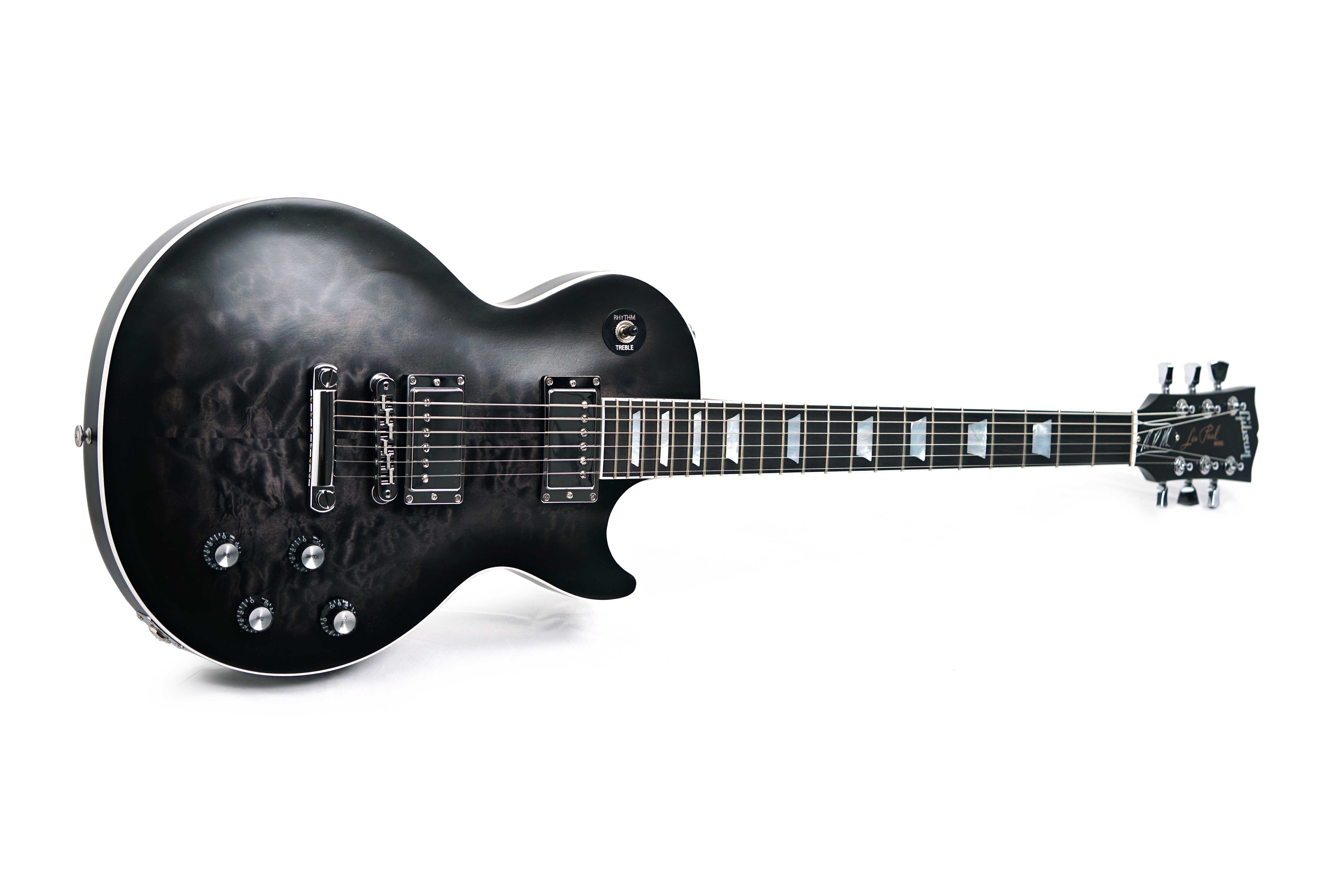 Gibson Mark Morton Les Paul Modern Quilt Translucent Ebony Burst Satin #225450130