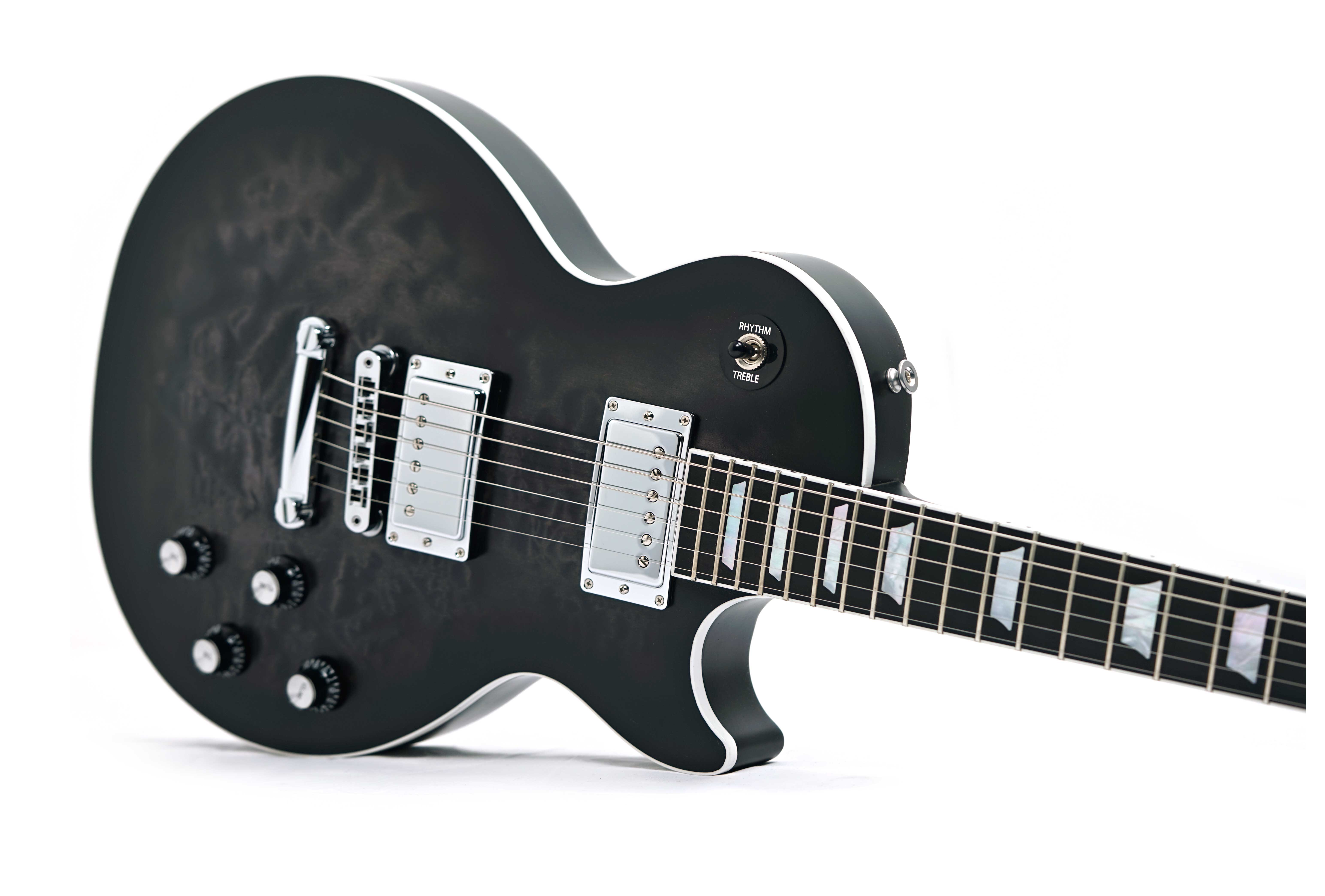 Gibson Mark Morton Les Paul Modern Quilt Translucent Ebony Burst Satin #225450130