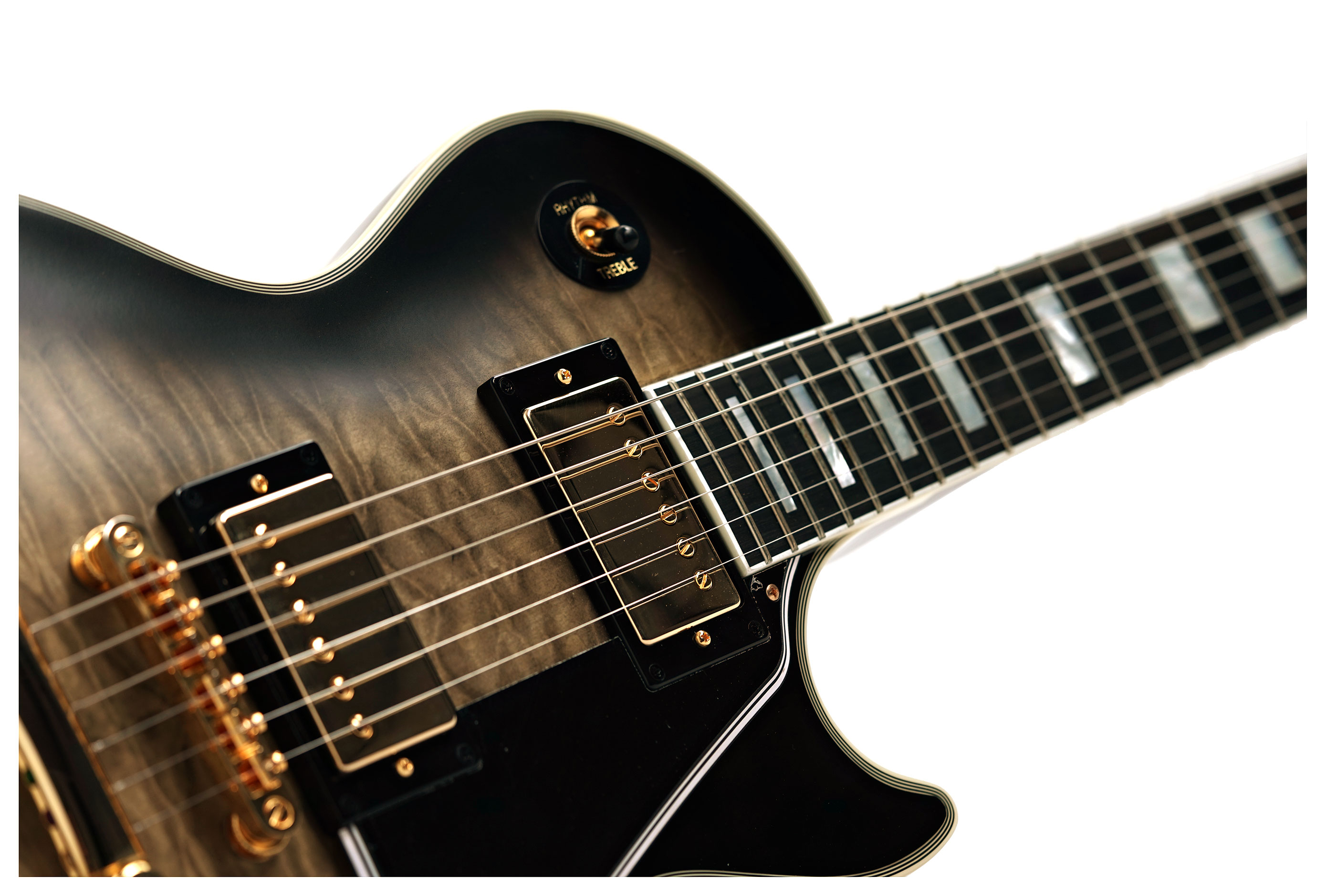 Epiphone Inspired by Gibson Custom Les Paul Custom Quilt Cobra Burst (Ex-Demo) #25081530236