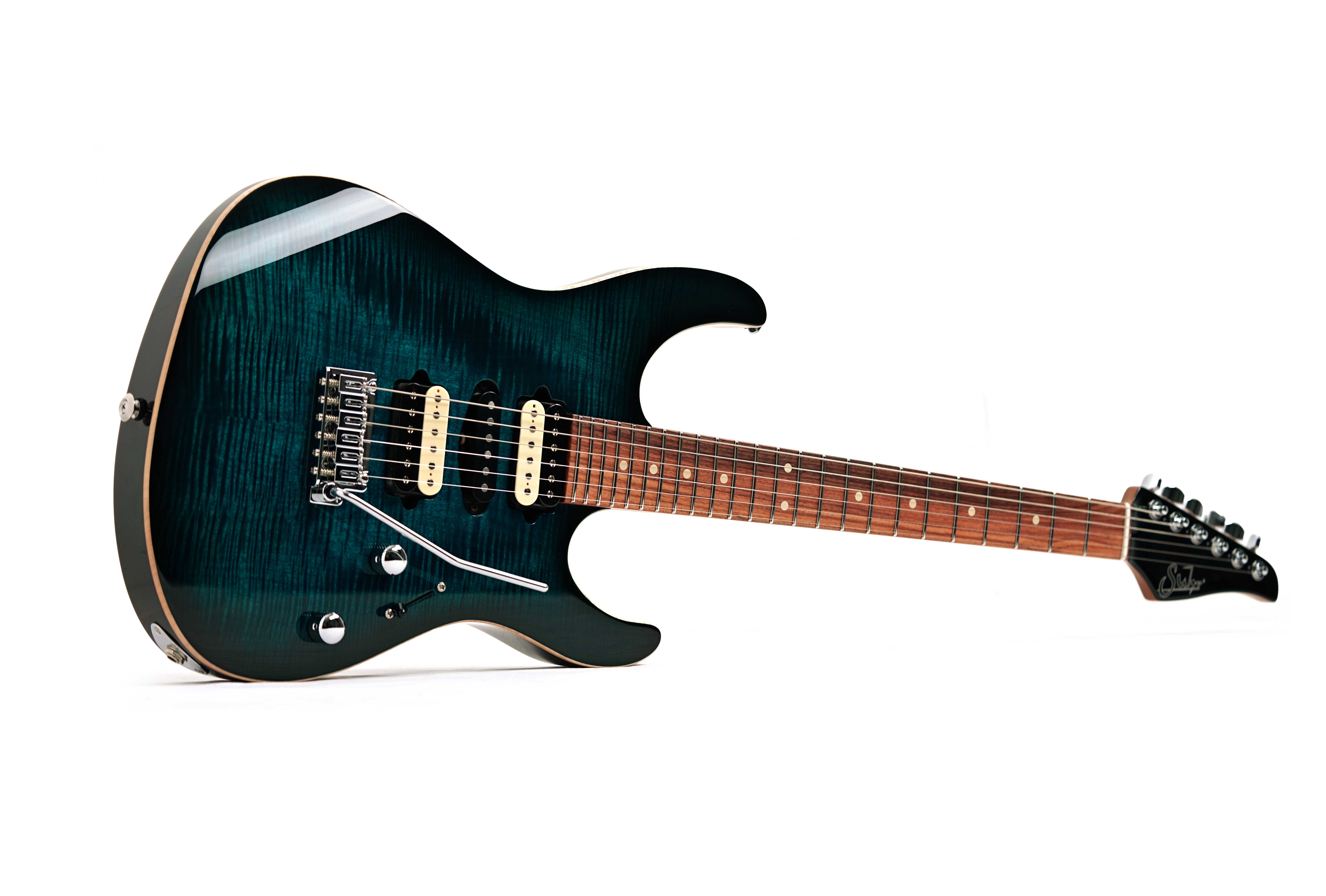 Suhr guitarguitar Dealer Select Modern Plus Trans Teal Burst Pau Ferro Fingerboard #92013