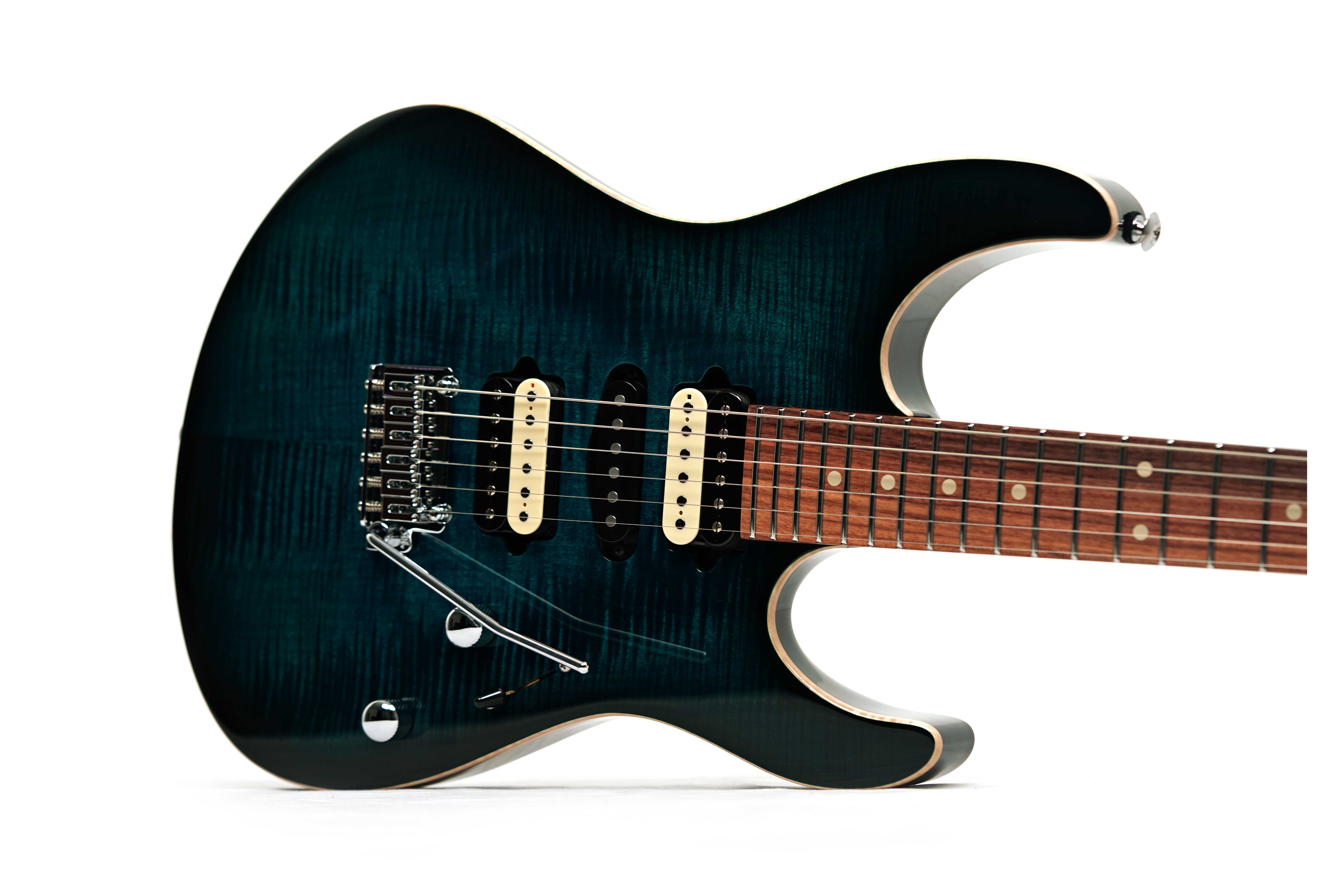 Suhr guitarguitar Dealer Select Modern Plus Trans Teal Burst Pau Ferro Fingerboard #92013