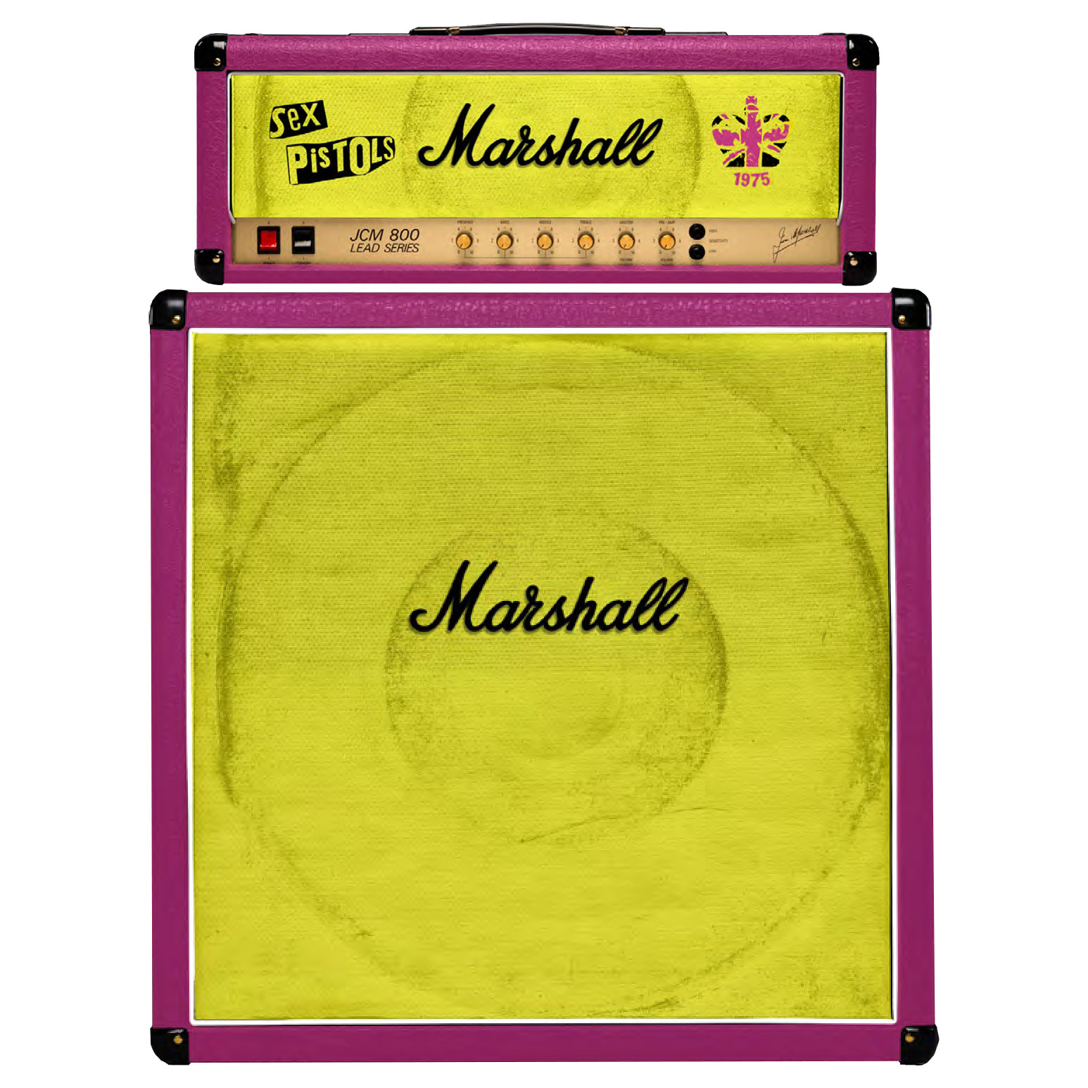 Marshall 50th Anniversary Sex Pistols Steve Jones JCM 800 Head Valve Amp with 4x12 1960A Cabinet
