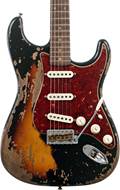 Fender Custom Shop 1960 Stratocaster Roasted Alder Super Heavy Relic Aged Black over 2-Color Sunburst #CZ580936