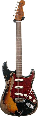 Fender Custom Shop 1960 Stratocaster Roasted Alder Super Heavy Relic Aged Black over 2-Color Sunburst #CZ580936 Fender Custom Shop 1960 Stratocaster Roasted Alder Super Heavy Relic Aged Black over 2-Color Sunburst #CZ580936