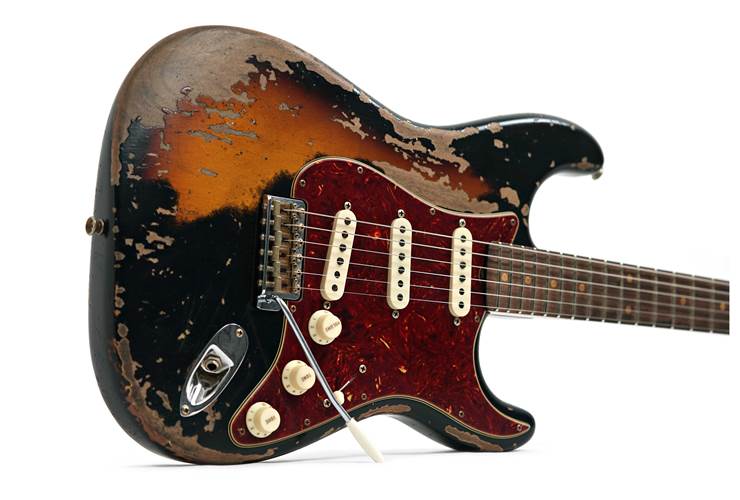 Fender Custom Shop 1960 Stratocaster Roasted Alder Super Heavy Relic Aged Black over 2-Color Sunburst #CZ580936 Fender Custom Shop 1960 Stratocaster Roasted Alder Super Heavy Relic Aged Black over 2-Color Sunburst #CZ580936
