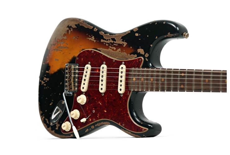 Fender Custom Shop 1960 Stratocaster Roasted Alder Super Heavy Relic Aged Black over 2-Color Sunburst #CZ580936 Fender Custom Shop 1960 Stratocaster Roasted Alder Super Heavy Relic Aged Black over 2-Color Sunburst #CZ580936
