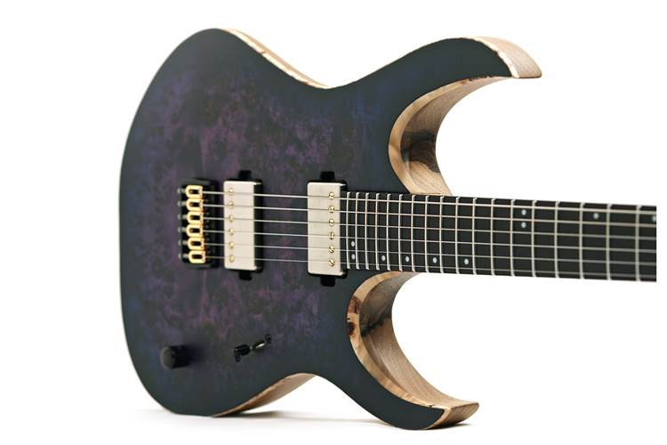 Mayones Duvell Elite 6 Eye Poplar 4A Trans Dirty Purple Blue Burst #DF2411882 Mayones Duvell Elite 6 Eye Poplar 4A Trans Dirty Purple Blue Burst #DF2411882