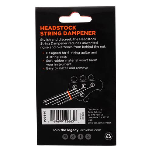 Ernie Ball String Dampener - Guitar Headstock Ernie Ball String Dampener - Guitar Headstock