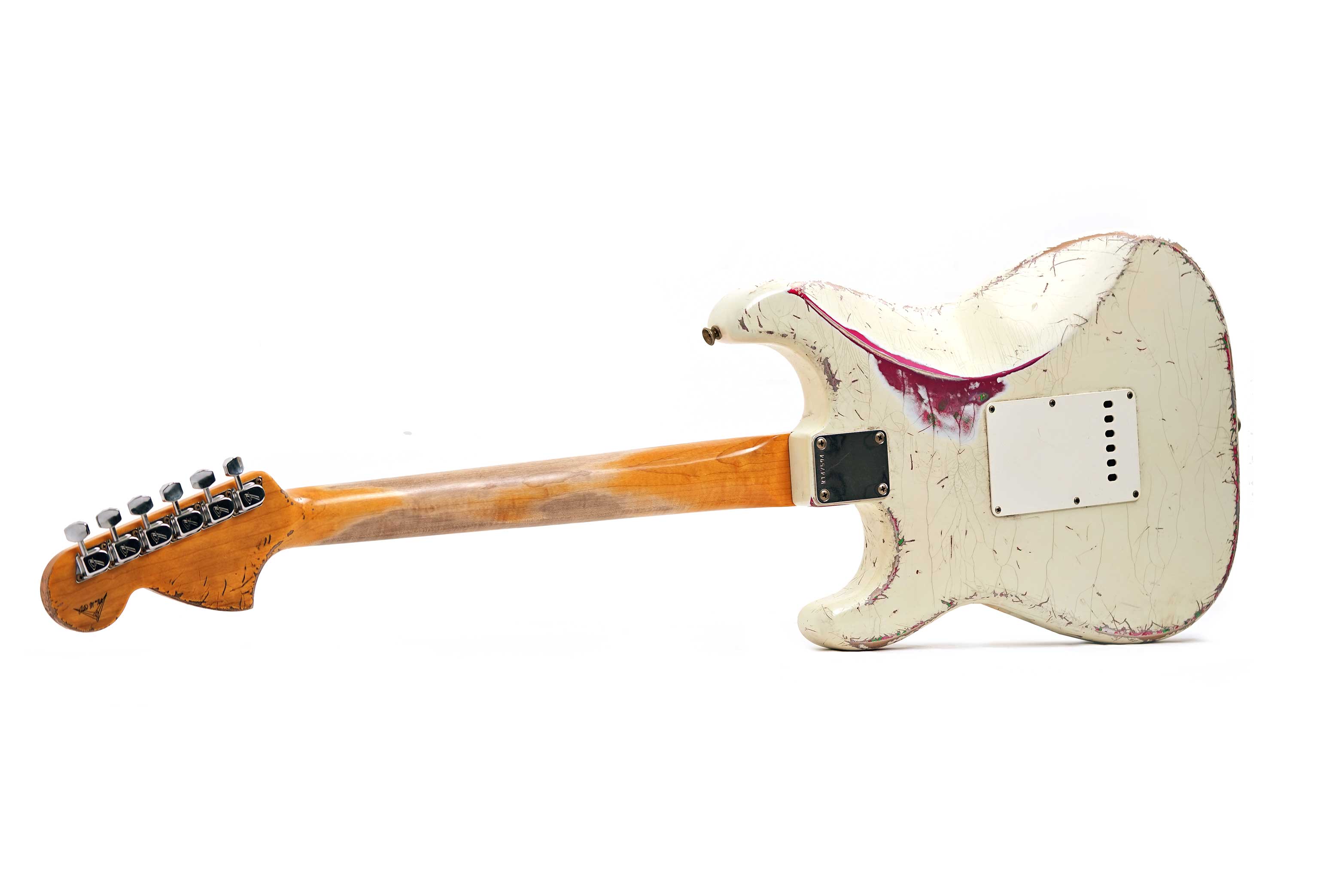 Fender Custom Shop 1969 Stratocaster Medium Heavy Relic Faded Olympic White Over Pink Paisley Masterbuilt by Austin MacNutt #R147594
