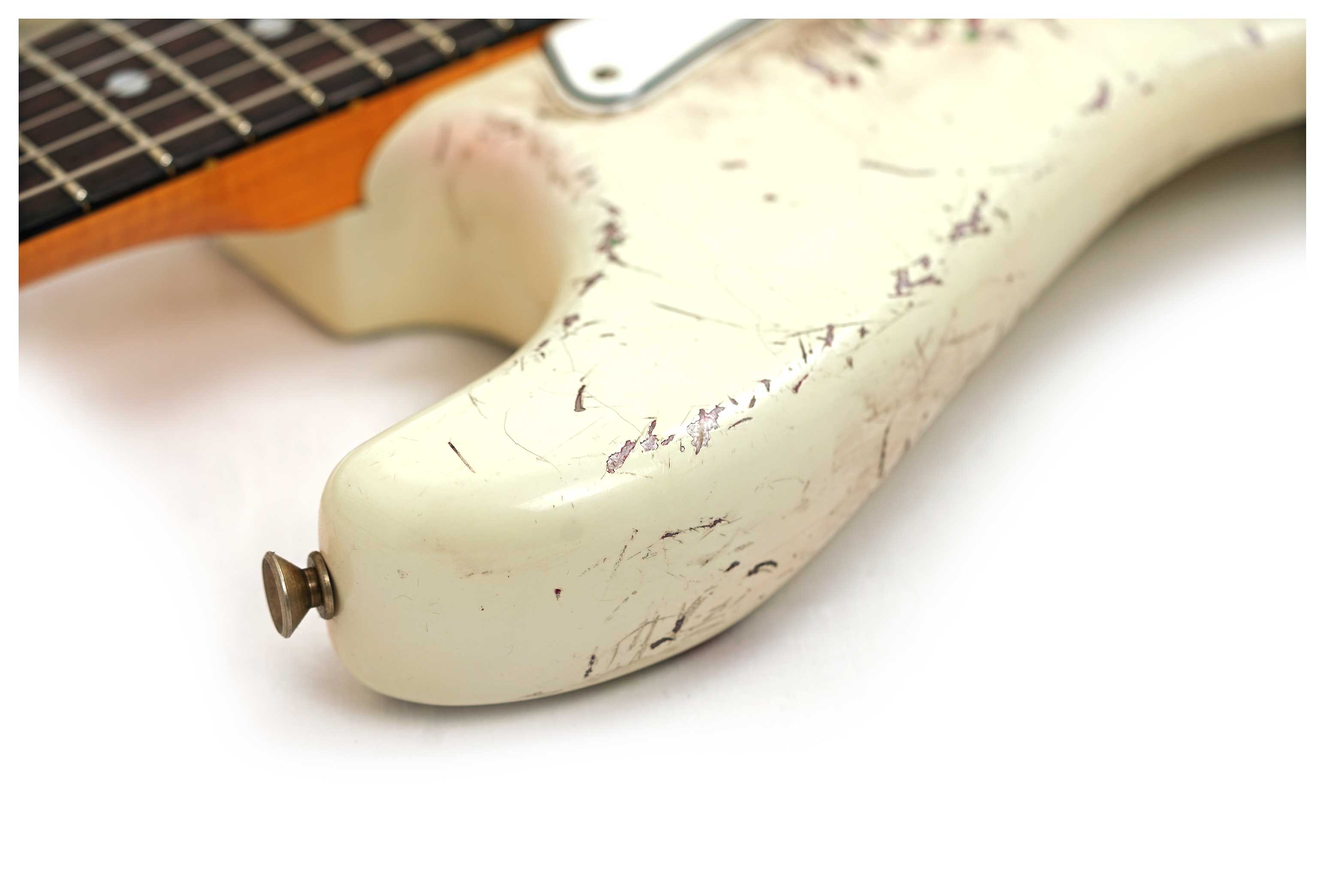 Fender Custom Shop 1969 Stratocaster Medium Heavy Relic Faded Olympic White Over Pink Paisley Masterbuilt by Austin MacNutt #R147594