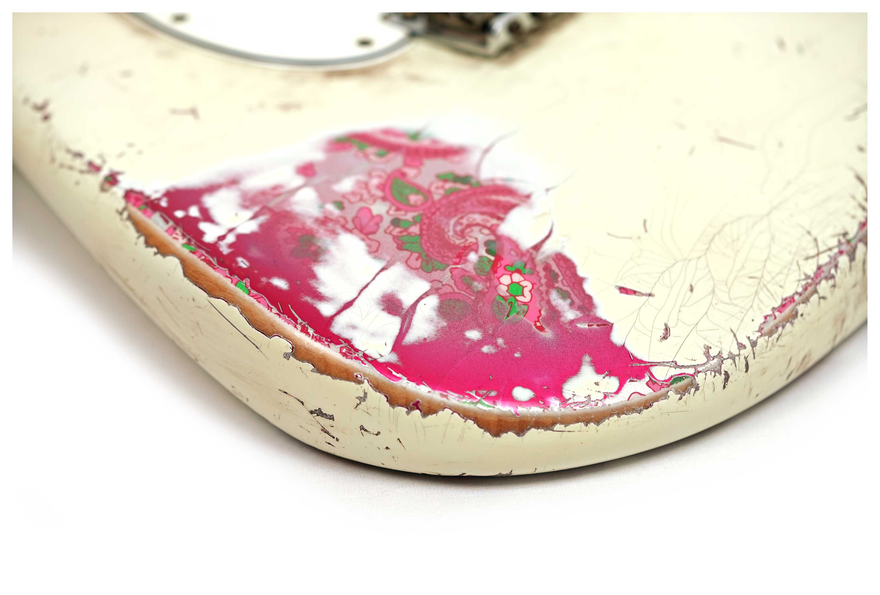 Fender Custom Shop 1969 Stratocaster Medium Heavy Relic Faded Olympic White Over Pink Paisley Masterbuilt by Austin MacNutt #R147594
