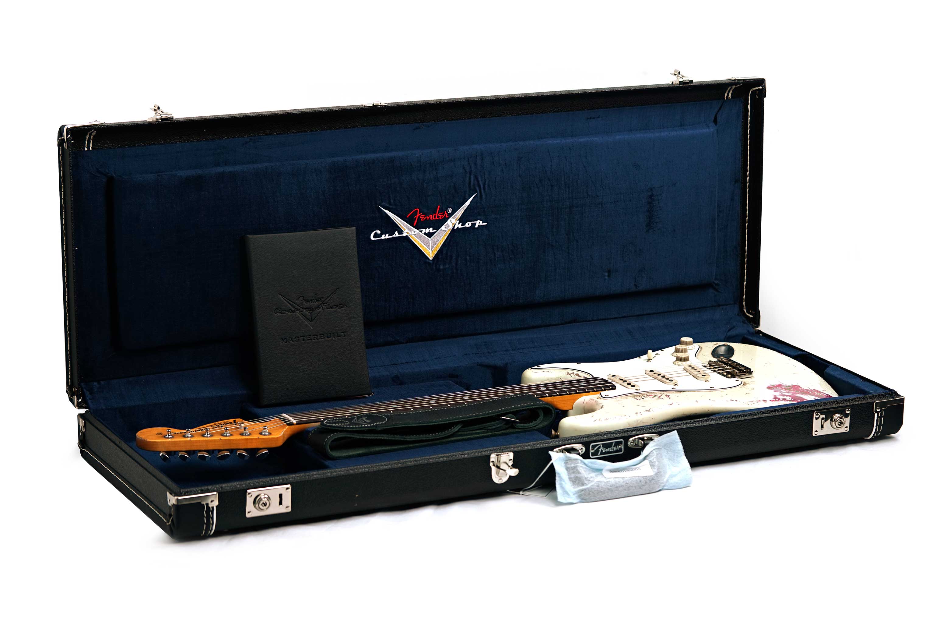 Fender Custom Shop 1969 Stratocaster Medium Heavy Relic Faded Olympic White Over Pink Paisley Masterbuilt by Austin MacNutt #R147594