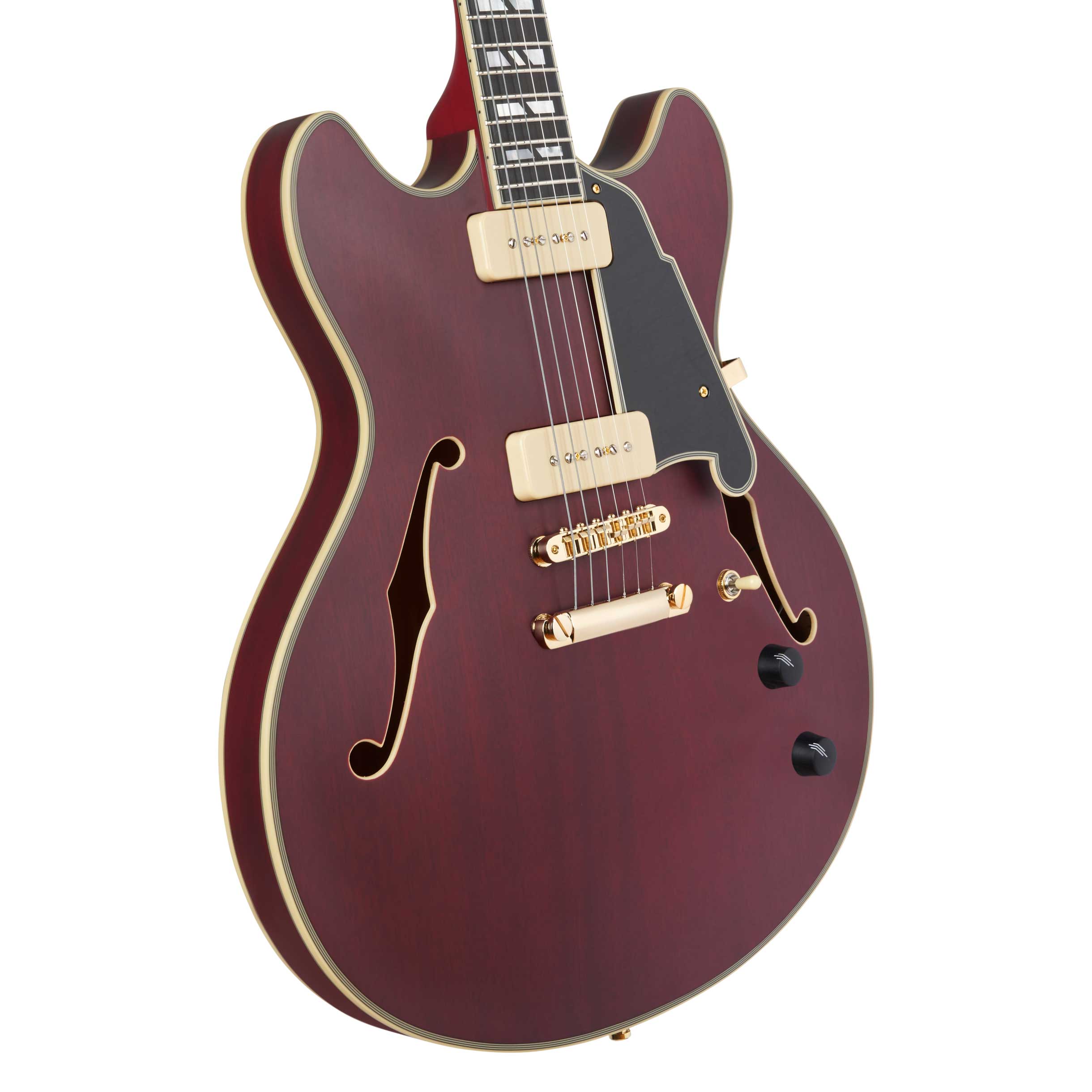 D'Angelico Deluxe DC Satin Trans Wine