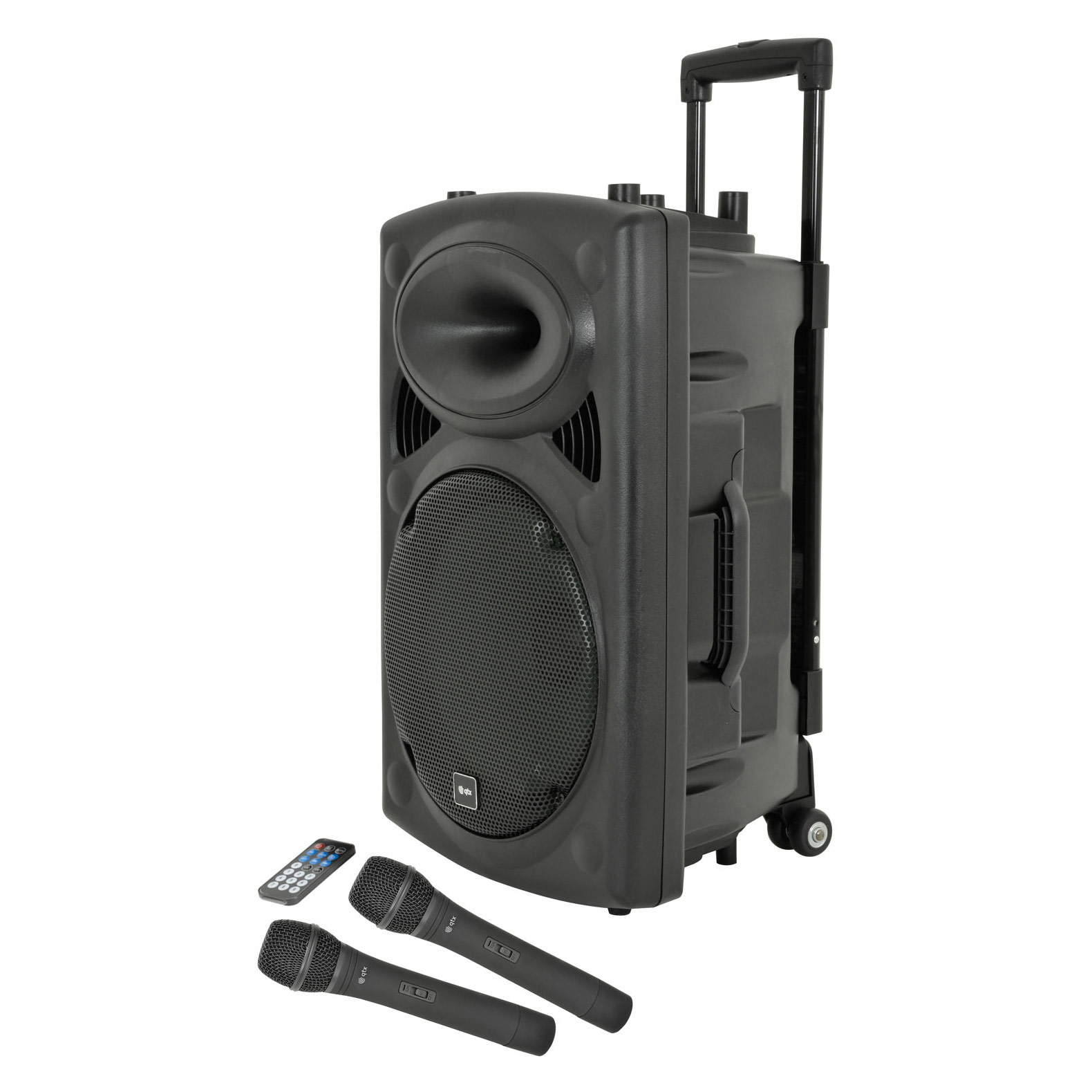 QTX QR12PA Portable PA Speaker with TWS + 2 x UHF Microphones