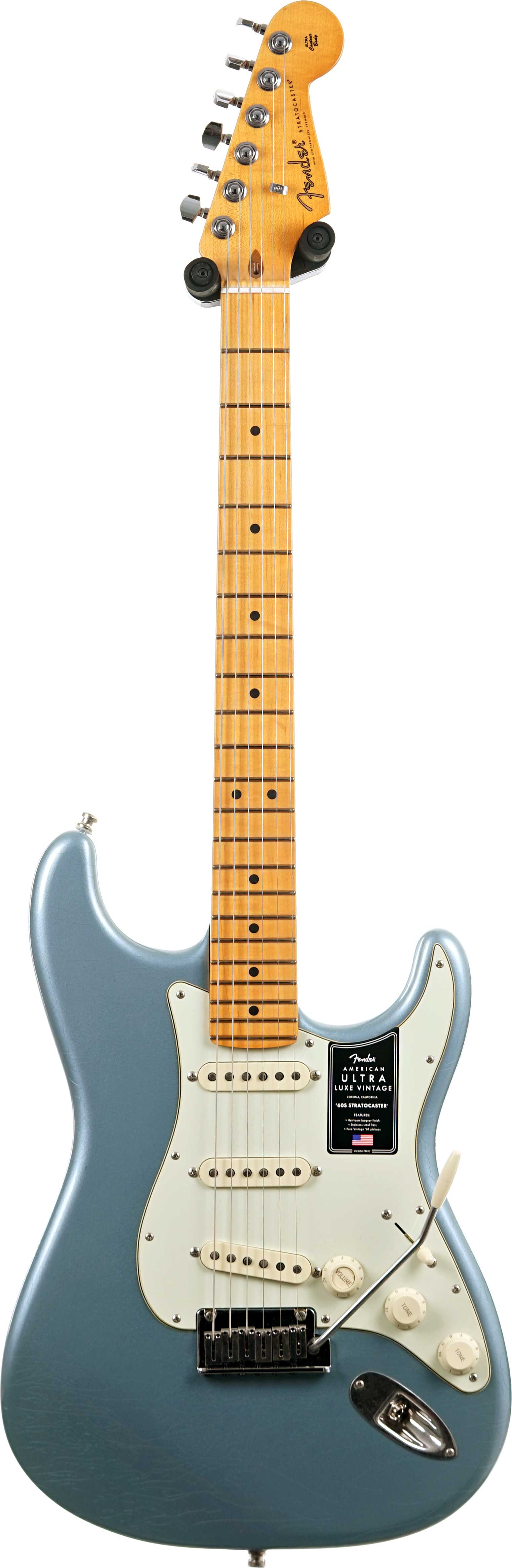 Fender American Ultra Luxe 60s Stratocaster Ice Blue Metallic Maple Fingerboard #US25000259